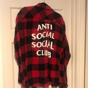 Anti Social Social Club ASSC Red Flannel Shirt